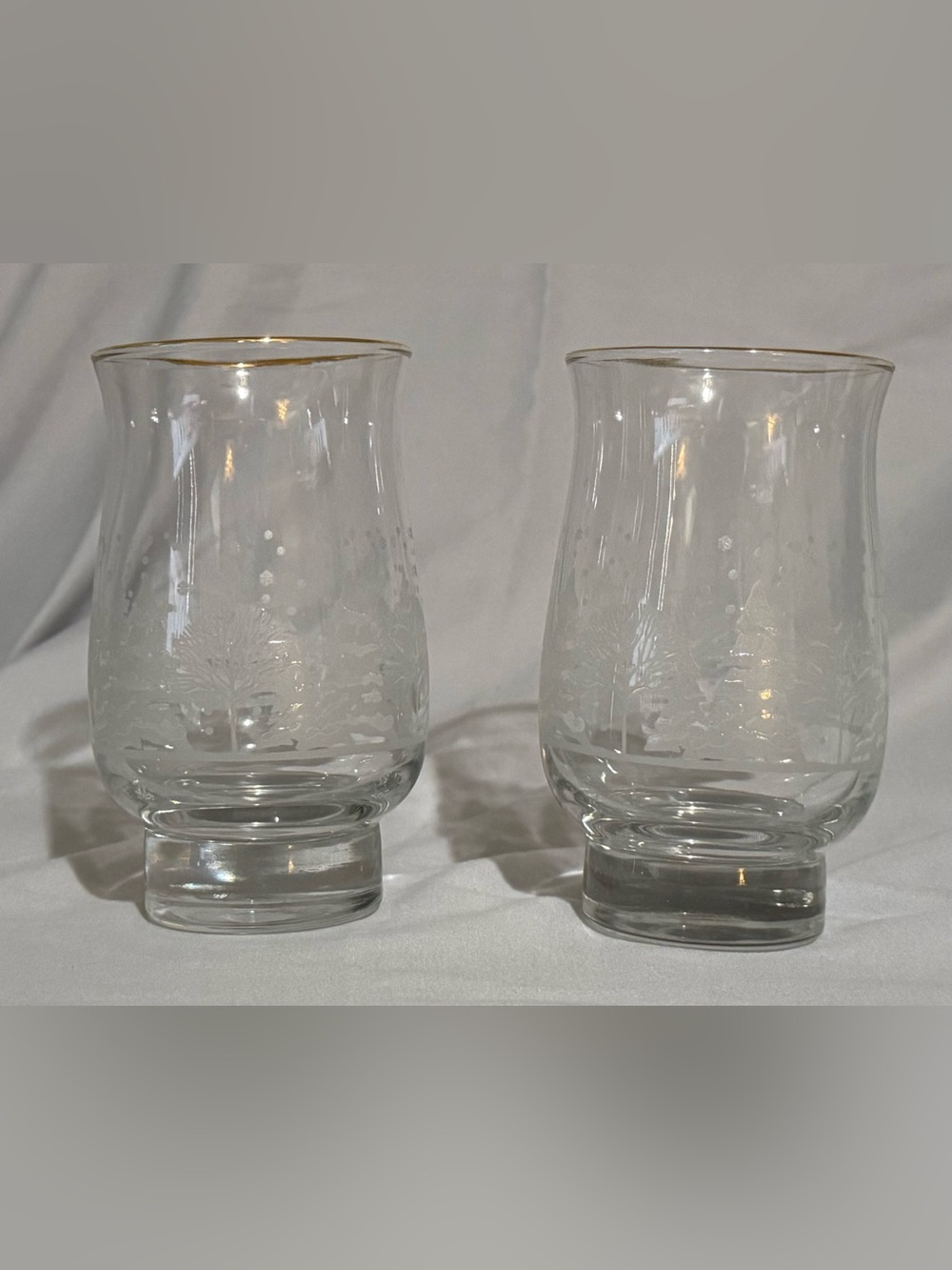 Clear Winter Glasses with Gold Rim (Set of 2)
